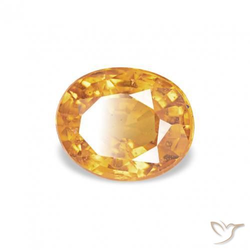 Grenat Spessartite Orange-or naturelle ovale, 0.58 ct, VS