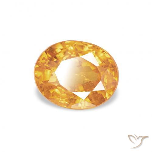 Grenat Spessartite Orange moyen naturelle ovale, 0.61 ct, VS