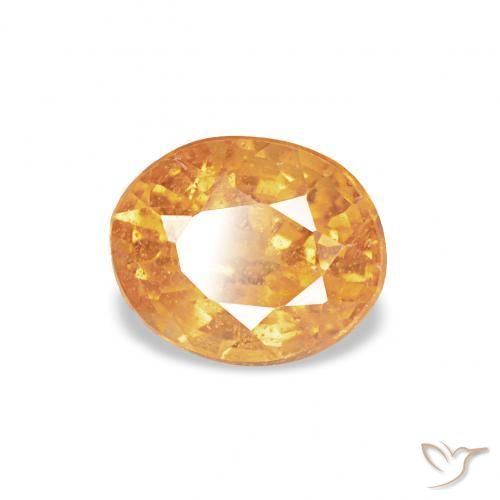 Grenat Spessartite Orange moyen naturelle ovale, 0.63 ct, VS
