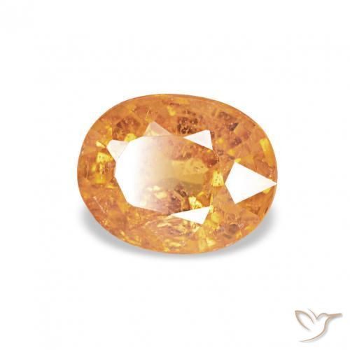 Grenat Spessartite Orange moyen naturelle ovale, 0.65 ct, VS-SI