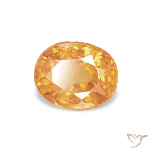 Grenat Spessartite Orange-or naturelle ovale, 0.60 ct, VS-SI