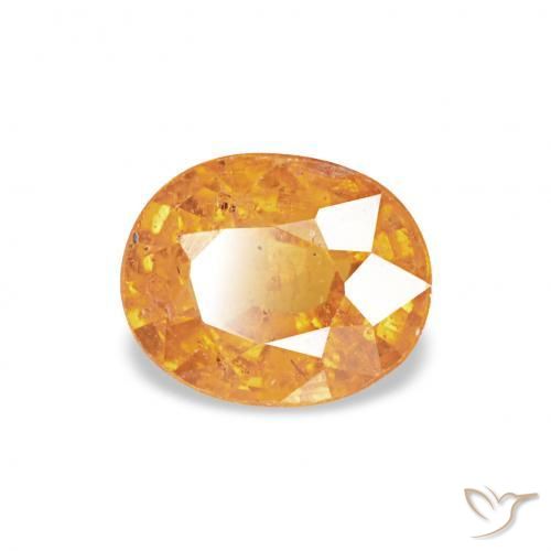 Grenat Spessartite Orange-or naturelle ovale, 0.61 ct, VS-SI