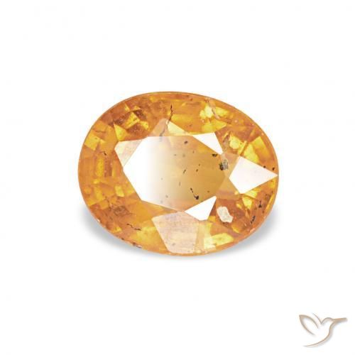 Grenat Spessartite Orange-or naturelle ovale, 0.60 ct, VS-SI