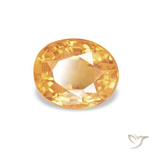 Grenat Spessartite Orange-or naturelle ovale, 0.61 ct, VS