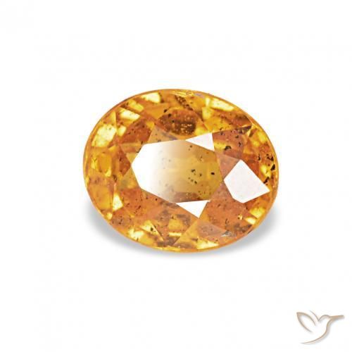 Grenat Spessartite Orange-or naturelle ovale, 0.62 ct, VS-SI