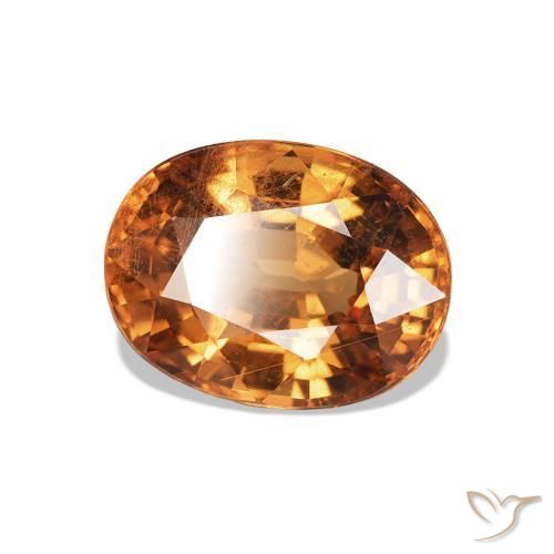 Grenat Spessartite Medium Dark-Orange naturelle ovale, 2.07 ct, VVS-VS