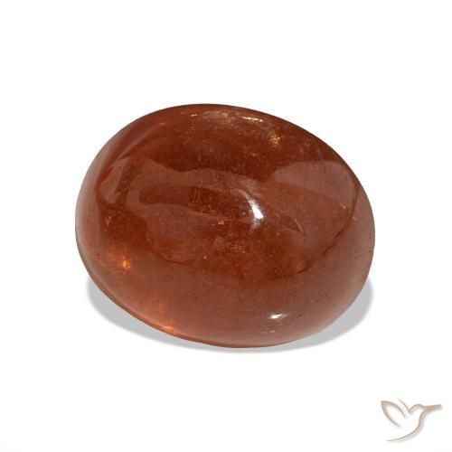 Grenat Spessartite Rouge orangé foncé naturelle Coupe ovale, 7.77 ct, Translucide