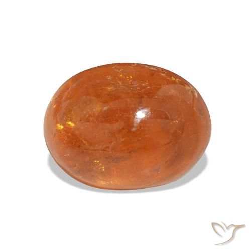 Grenat spessartite orange naturelle coupe ovale, 4,40 ct, transparent