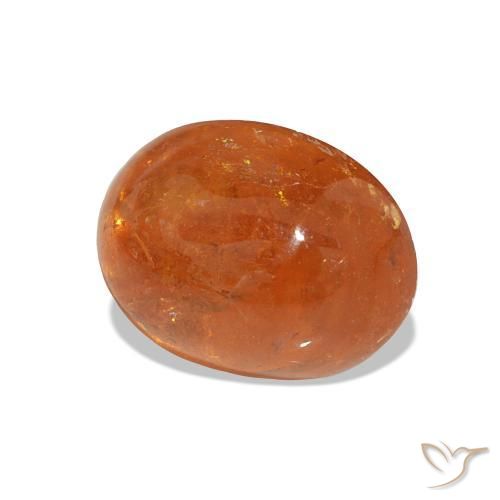 Grenat spessartite orange naturelle coupe ovale, 4,40 ct, transparent