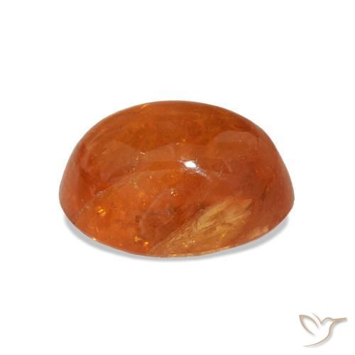Grenat spessartite orange naturelle coupe ovale, 4,40 ct, transparent