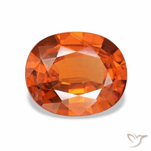 Grenat spessartite orange naturelle coupe ovale, 2,13 ct, VS