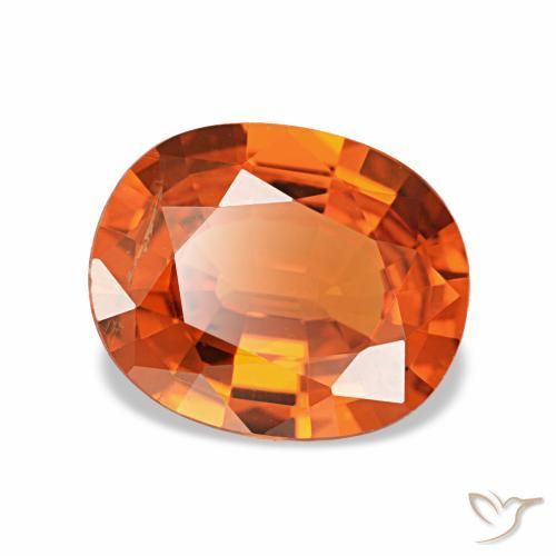 Grenat spessartite orange naturelle coupe ovale, 2,13 ct, VS