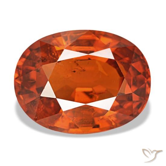 Grenat spessartite orange naturelle coupe ovale, 4,65 ct, VS