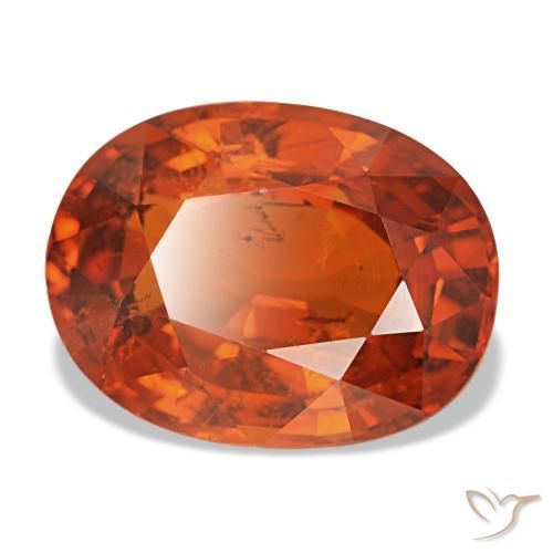 Grenat spessartite orange naturelle coupe ovale, 4,65 ct, VS