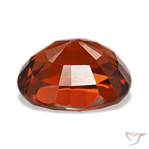 Grenat spessartite rouge naturelle coupe ovale, 4,35 ct, VVS-VS