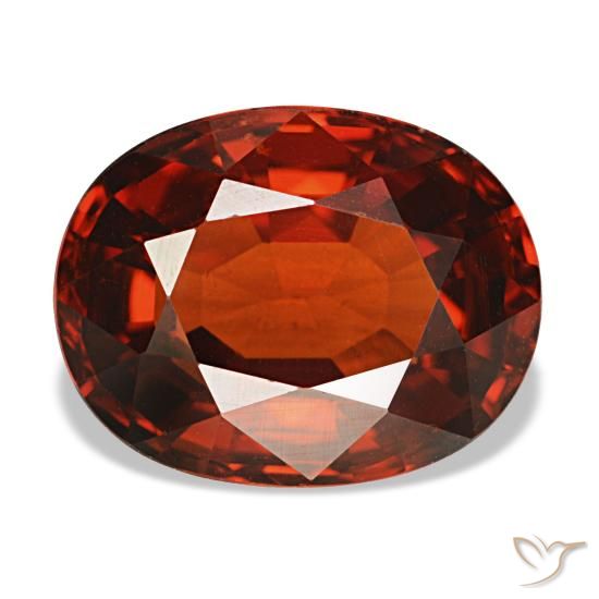 Grenat spessartite rouge naturelle coupe ovale, 4,66 ct, VS