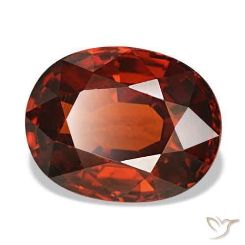 Grenat spessartite rouge naturelle coupe ovale, 4,66 ct, VS