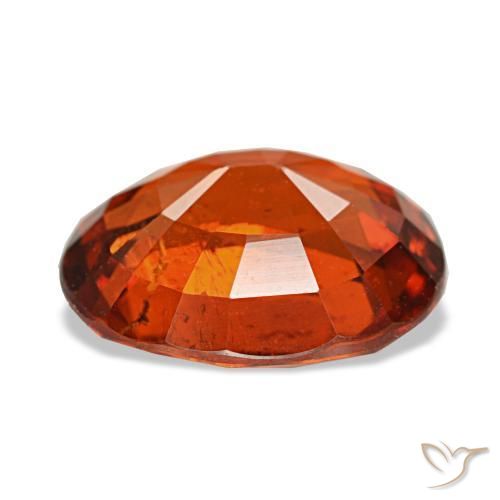 Grenat spessartite rouge naturelle coupe ovale, 3,55 ct, VS