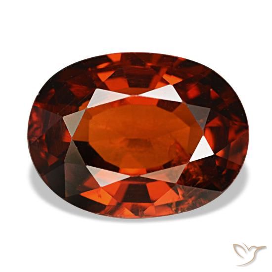 Grenat spessartite rouge naturelle coupe ovale, 4,00 ct, VS
