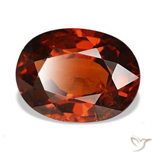 Grenat spessartite rouge naturelle coupe ovale, 4,00 ct, VS