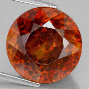 Sphalérite orange naturelle coupe roude, 16,38 ct, SI-I1