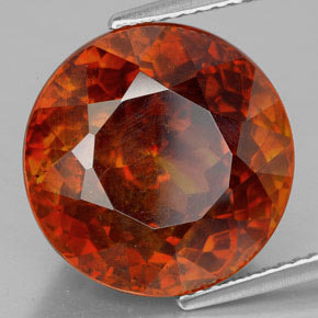 Sphalérite orange naturelle coupe roude, 16,38 ct, SI-I1