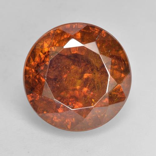 Sphalérite orange naturelle coupe roude, 11,33 ct, SI-I1
