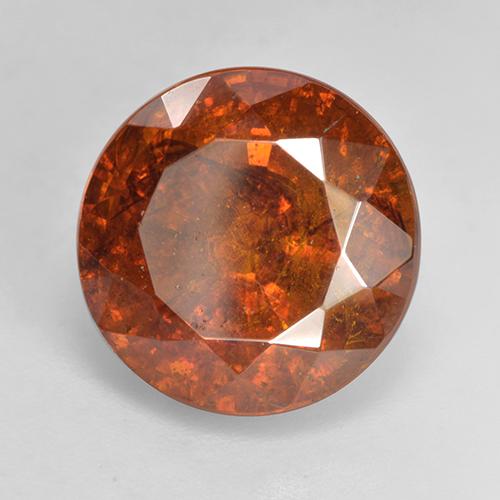 Sphalérite orange naturelle coupe roude, 11,33 ct, SI-I1