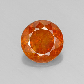 Sphalérite orange naturelle coupe roude, 6,17 ct, SI-I1