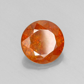 Sphalérite orange naturelle coupe roude, 6,17 ct, SI-I1