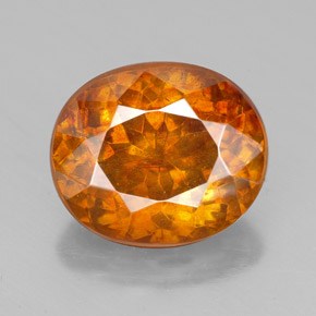 Sphalérite orange naturelle coupe ovale, 7,77 ct, SI-I1