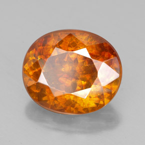 Sphalérite orange naturelle coupe ovale, 7,77 ct, SI-I1