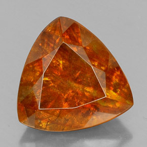 Sphalérite orange naturelle trillion, 14,70 ct, SI-I1