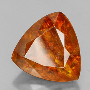 Sphalérite orange naturelle trillion, 14,70 ct, SI-I1