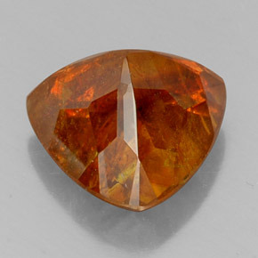 Sphalérite orange naturelle trillion, 14,70 ct, SI-I1
