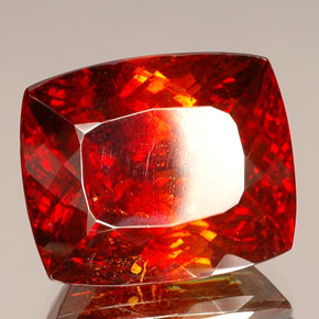 Sphalérite Rouge orange naturelle Coupe coussin, 58.99 ct, VS-SI