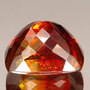 Sphalérite Rouge orange naturelle Coupe coussin, 58.99 ct, VS-SI