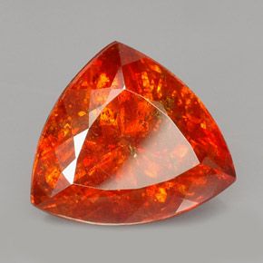 Sphalérite orange naturelle trillion, 28,69 ct, SI