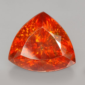 Sphalérite orange naturelle trillion, 28,69 ct, SI