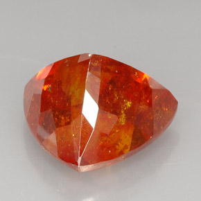 Sphalérite orange naturelle trillion, 28,69 ct, SI