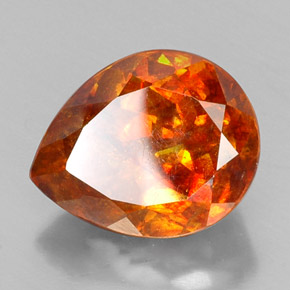 Sphalérite orange naturelle en forme de poire, 19,73 ct, SI