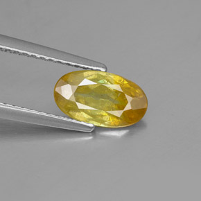 Sphalérite jaune naturelle coupe ovale, 1,26 ct, SI