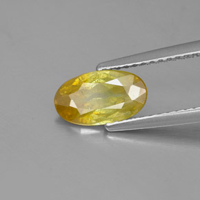 Sphalérite jaune naturelle coupe ovale, 1,26 ct, SI