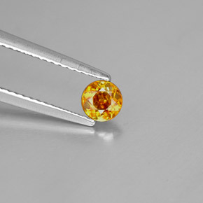 Sphalérite orange naturelle coupe roude, 0,41 ct, VS