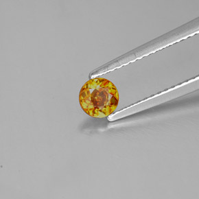Sphalérite orange naturelle coupe roude, 0,41 ct, VS