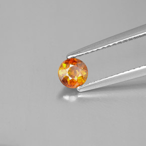 Sphalérite Rouge orange naturelle Coupe roude, 0.46 ct, VS