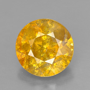 Sphalérite jaune naturelle coupe roude, 1,23 ct, SI