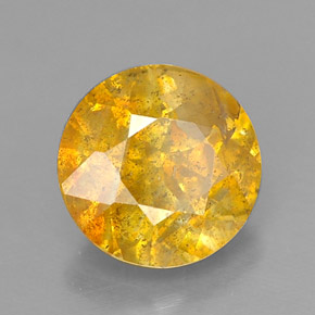 Sphalérite jaune naturelle coupe roude, 1,23 ct, SI