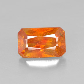 Sphalérite Orange naturelle Taille émeraude, 0.68 ct, VS-SI