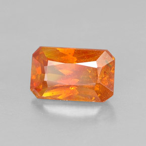 Sphalérite Orange naturelle Taille émeraude, 0.68 ct, VS-SI